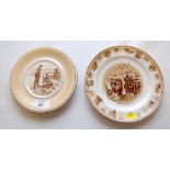 TWO GRIMWADES SERIES WARE PLATES "FIGHTI