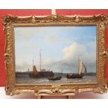 OIL ON CANVAS, SHIPPING VLAARDINGEN NEAR