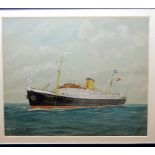 2 WATERCOLOURS OF SHIPS "LOCHNAGAR" AND