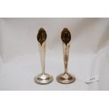 A PAIR OF SILVER POSY VASES, SHEFFIELD 1