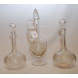 A PAIR OF C19TH ONION SHAPED DECANTERS 3