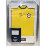 PELE - SIGNED TEE SHIRT (FRAMED) WITH CE