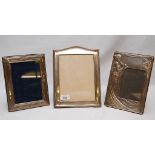 THREE SILVER PHOTOGRAPH FRAMES, ARCHED T