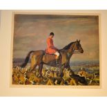 MOUNTED PRINT AFTER ALFRED MUNNINGS "MAJOR BOUCH" PUBLISHED BY FROST AND REED 1951,