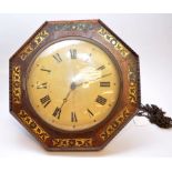 CHAIN DRIVEN CLOCK MOUNTED ON OCTAGONAL WOODEN SURROUND  A/F