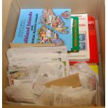 BOX OF VARIOUS IN TWO STOCKBOOKS, MUCH EUROPE, ALSO LOOSE IN PACKETS, GB AND OTHER COVERS,