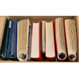 BOX OF ALL WORLD IN TEN BINDERS, GB AND OTHER FDC ETC.