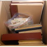BOX WITH COLLECTION IN TEN STOCKBOOKS OR EXERCISE BOOKS AND LOOSE.