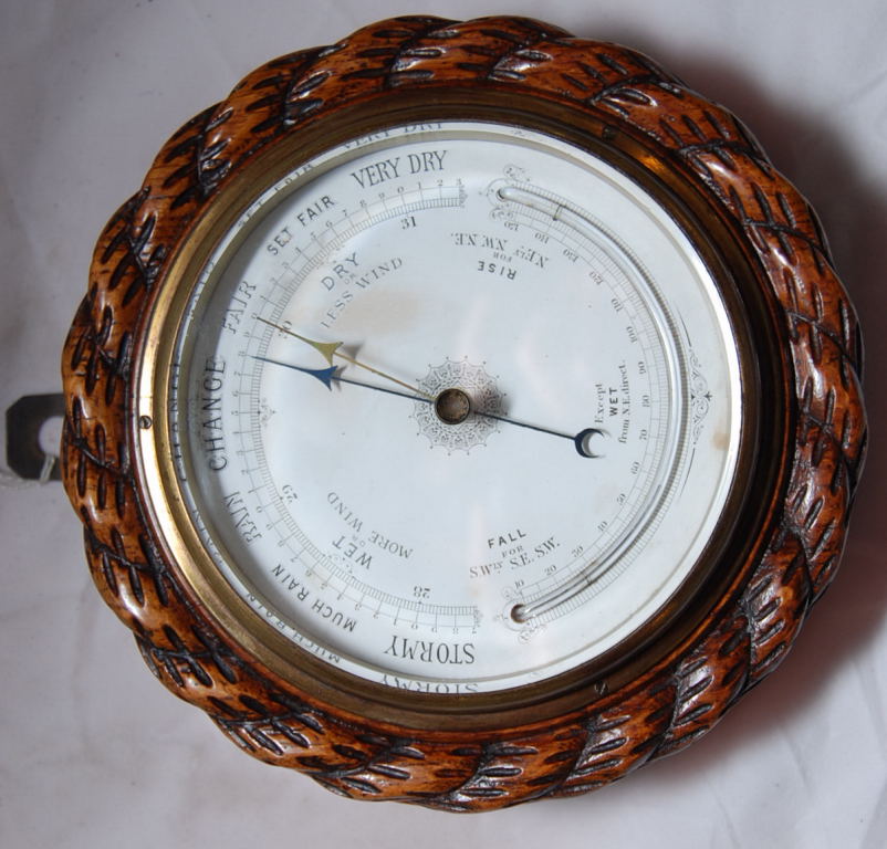 VICTORIAN ANEROID BAROMETER WITH A 12.5CM - Image 2 of 2