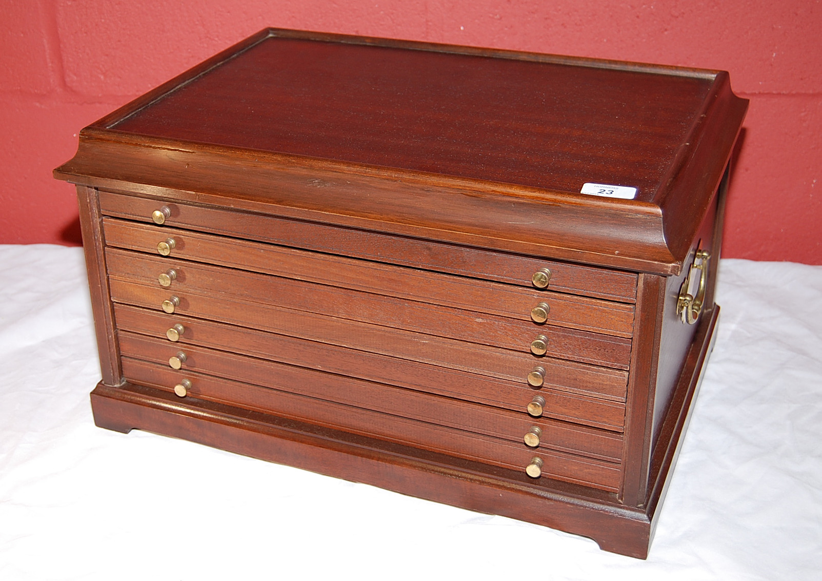 COIN COLLECTORS CABINET IN MAHOGANY