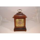 MAHOGANY MANTLE CLOCK WITH BELL TOP CASE