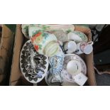 A box of mixed ceramics, to include lidded tureen and other items