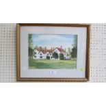 F R Kerly Study of Upminster Hall watercolour, signed and indistinctly dated 23 x 32.5 cm in gilt