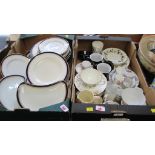 Two boxes of various ceramics, including an Osler designed Spode part dinner service, a Royal