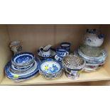 A mixed lot of ceramics, and other items, including Booth's Real Old Willow dishes, EPNS rose