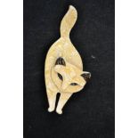 A Lea Stein cat brooch, bears Lea Stein mark on reverse - H9.5cm CONDITION REPORT: good condition