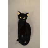 A Lea Stein cat brooch in black and white, bears Lea Stein mark on reverse - H9.5cm CONDITION