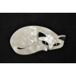 A Lea Stein cat brooch in black and white, bears Lea Stein mark on reverse - W10cm CONDITION REPORT: