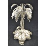 A late 19th/early 20th century Mappin & Webb silver plated table centre modelled as palm trees, on