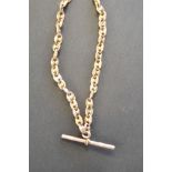 A 9ct gold watch chain with brass clips