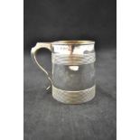 A Georgian silver mug with double bands of reeding, London 1819, Rebecca Emes and Edward Barnard (?)