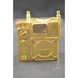 A mid 20th century Mappin & Webb 9ct gold model of a gas meter, cased - H6cm, W5.5cm - approx weight