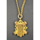 A 15ct gold 1897 cycling club pendant on a 9ct gold chain - approx total gold weight 25.