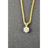 An 18ct gold and diamond solitaire pendant, 0.