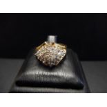A 10k gold diamond setting .50pt diamond cluster ring, size N 1/2 - approx gross weight 3.