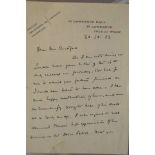 A collection of letters and ephemera appertaining to Commander W G H Bickford DSO R.N., including