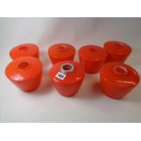 Set of 7 Retro Swedish Orange glass wall light shades