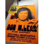 Don Maclean 15th Anniversary Solo Tour programme and a Tour poster