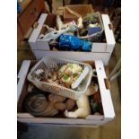 4 Large boxes of assorted Cat Porcelain and pottery figures