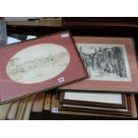 Collection of assorted Local pictures and prints inc. Denny Gaudin St Ives Bridge Sketch