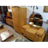 1950s Deco Birds Eye Maple Single robe and dressing table