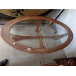 G Plan Teak oval coffee table with inset glass