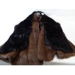 Ladies Faux Fur coat, Fur shoulder wrap and a matching evening bag