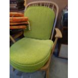 Ercol Blonde Elm upholstered Armchair