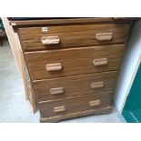 Oak chest of 4 drawers with cup handles