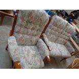 2 Piece Upholstered sofa suite with wooden frames