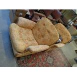 Pr. Of Ercol Upholstered Armchairs with buttonback