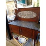 Victorian Marble topped washstand with marble back
