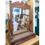 Victorian Mahogany framed swing mirror with drawer base