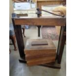 Vintage Heavy wooden book press with cast iron fittings