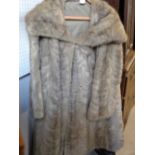 Grey Ladies Mink Fur Coat