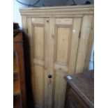 Victorian Pine Panelled corner cabinet with shaped interior shelves