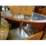 Oval G Plan glass topped coffee table