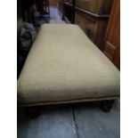 Bobbin Turned Large Upholstered footstool