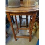 Oak 1920s Shaped top oval table on Barley twist supports