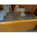 Retro Tan Leather Square Carousel coffee table